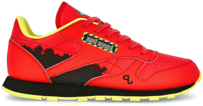 Reebok Jurassic Park Classic Leather Schoenen Radiant Red / Coal / Blaze Yellow GY0572 beschikbaar in jouw maat