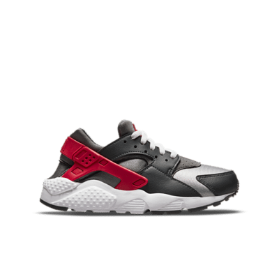 Nike Huarache Run Dark Smoke Grey University Red (GS) 654275-041