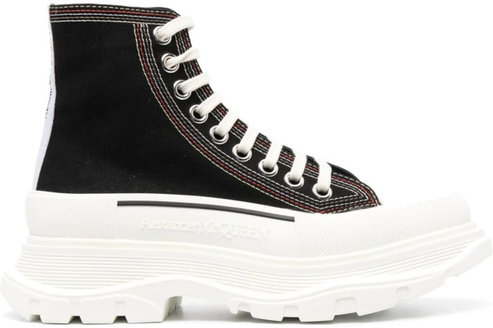 Alexander McQueen Tread Slick Low Lace Up Boots Denim Black 657575W4L3M1355