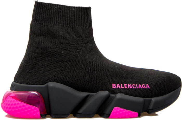 Balenciaga Speed Trainer Clear Sole Black Fluo Pink (W) 607543W2DBW1051