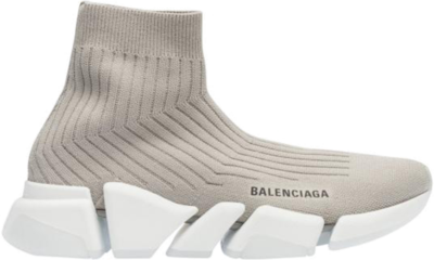 Balenciaga Speed Trainer Rib-Knit Light Gray (W) 654045W2D811391