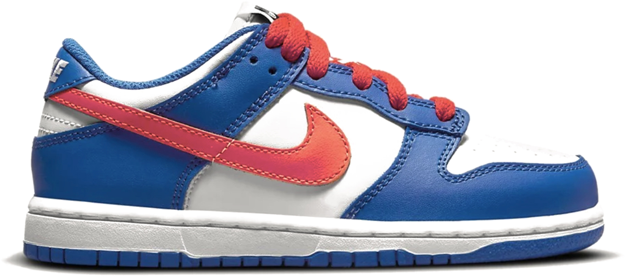 nike dunk low white royal red