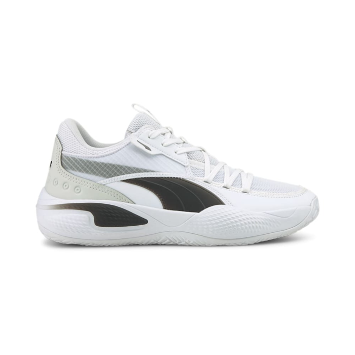 Men’s PUMA Court Rider Team Basketball Shoe Sneakers, White/Black White,Black 195660_03
