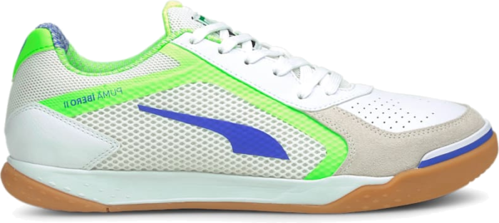 Men’s PUMA Ibero II Futsal , White/Bluemazing/Green Glare 106567_02
