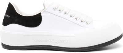 Alexander McQueen Deck Skate Plimsoll Lace-Up White Black 654594W4MV79061