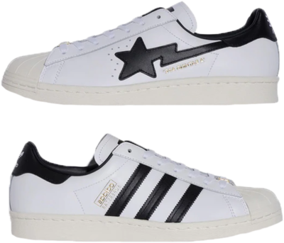Adidas adidas x BAPE Superstar 80s White Black  R03749285