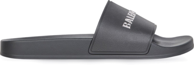Balenciaga Pool Slides Black Chrome Logo 565826W1S8C1081