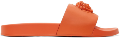 Versace Leather Slides La Medusa Orange 1001184 DV46G 1O360