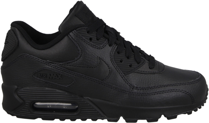 Nike Air Max 90 Leather Triple Black (GS) 307793-002