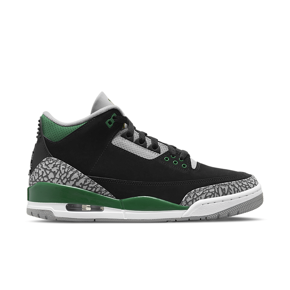 black and green 3s