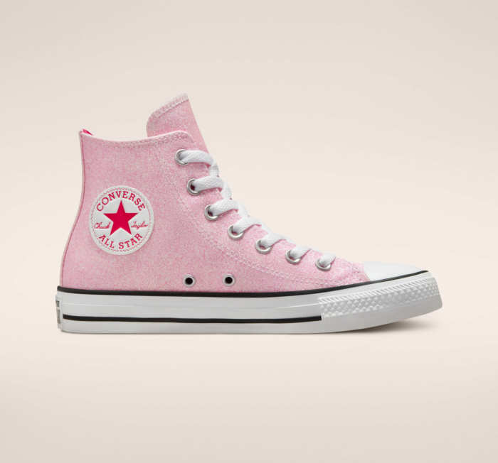Authentic Glam Chuck Taylor All Star pink reflective/wit/wit 572045C