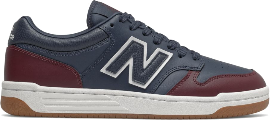 New Balance 480 court Sneakers in marineblauw en bordeauxrood