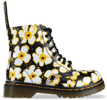 Dr. Martens 1460 Pascal Pansy Fayre Floral Black DSM Yellow TD 26773001
