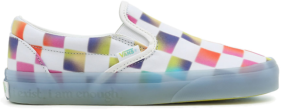 vans cultivate care slip on checkerboard skate shoe white multicolor