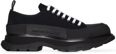 Alexander McQueen Tread Slick Low Lace Up Triple Black 604257 W4L32 1000