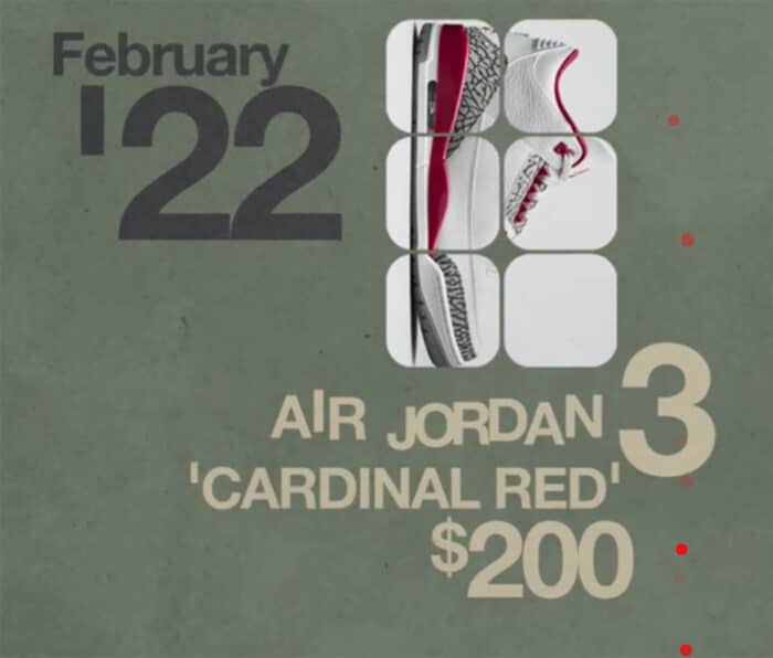 cardinal red Jordan air 3