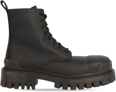 Balenciaga Strike 20mm Boots Black Rubber Effect Calfskin (W) 600970WBBO01000