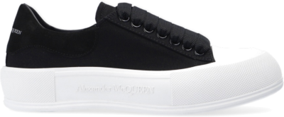 Alexander McQueen Deck Skate Plimsoll Lace-Up Black White (W) 654593 W4PQ1 1070