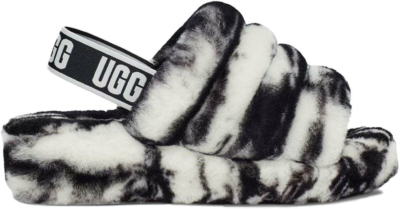 UGG Fluff Yeah Slide Marble Black White (W) 194715794092