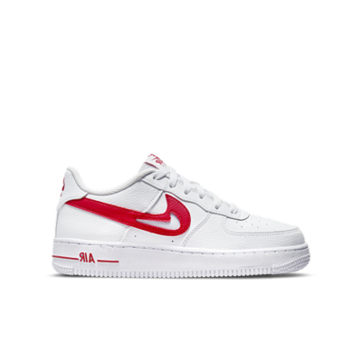Nike Air Force 1 Low White Red Cut-Out Swoosh (GS) DR7970-100