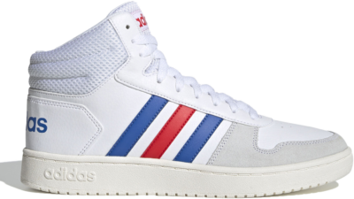 adidas Hoops 2.0 Mid White Blue Red EE7382
