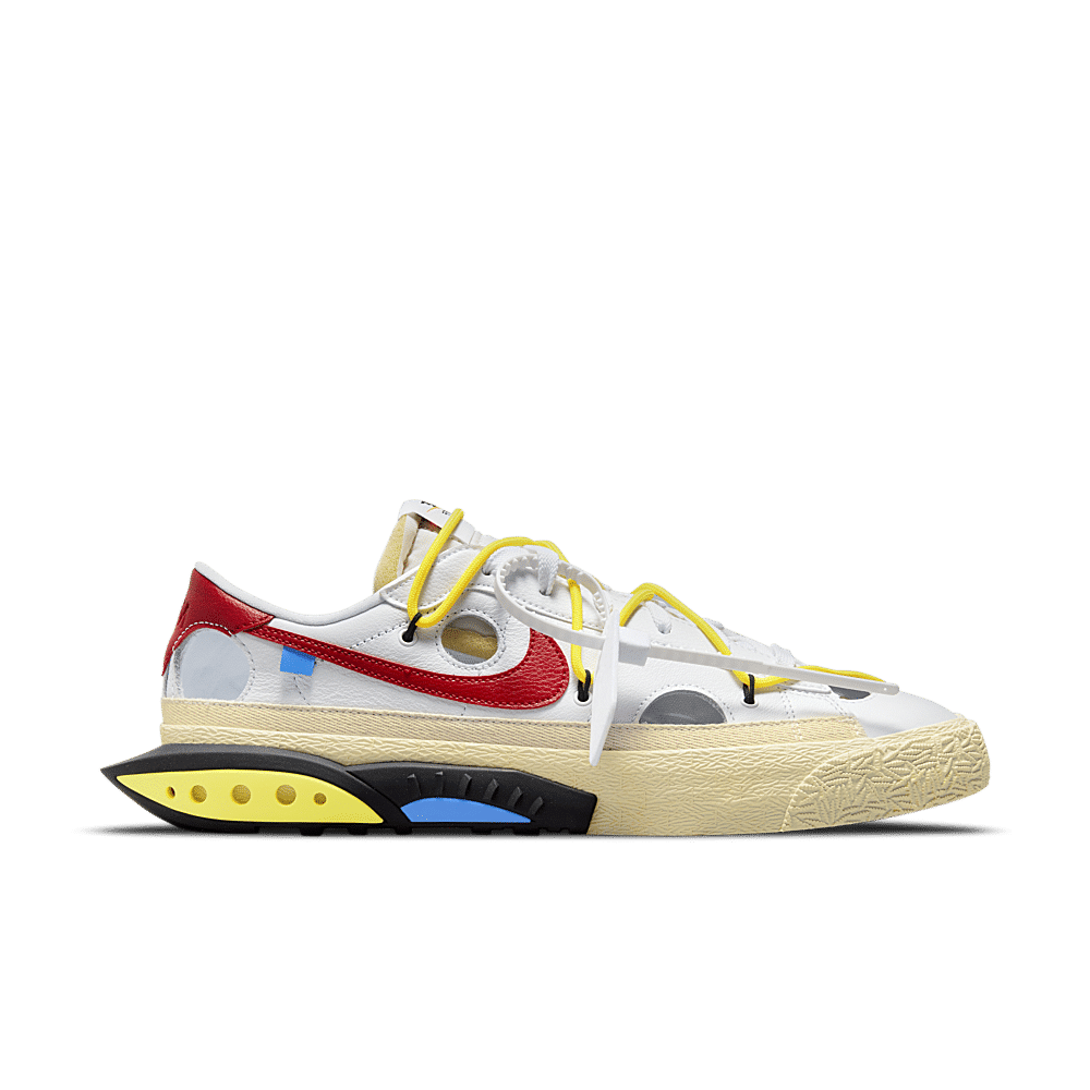 off white university red blazer
