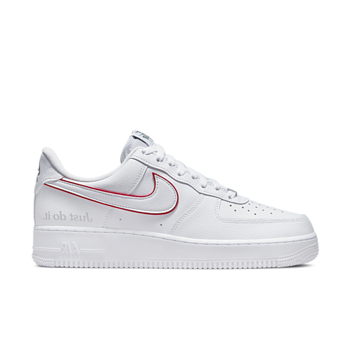 Nike Air Force 1 Low Just Do It White Noble Green Metallic Silver  University Red for Men