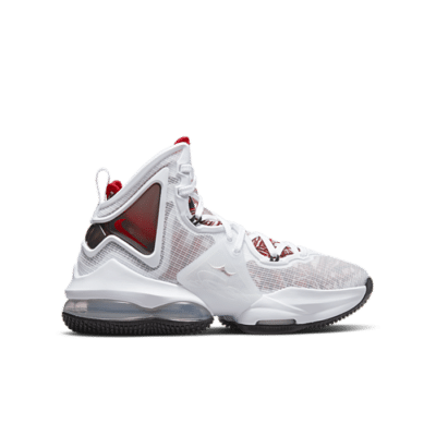 Nike LeBron 19 GS White/University Red-Black DD0418-101