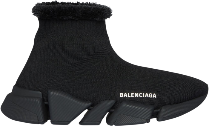 Balenciaga Speed 2.0 Recycled Fake Fur Black (W) 669789W2DI31000