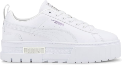 PUMA Mayze Leather Iridescent Sneakers Women, White White,Nimbus Cloud 387269_01