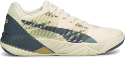 Women’s PUMA x First Mile Eliminate Power Nitro Indoor Sports Shoe Sneakers, Ivory Glow/Intense Blue/Mineral Yellow 106671_01