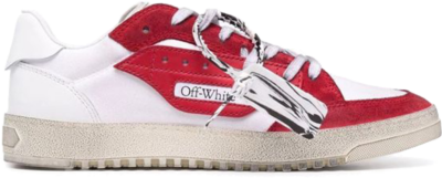 OFF-WHITE Vulcanized 5.0 Low Top White Red OMIA227F21FAB0010129