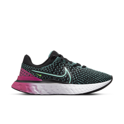 Nike React Infinity Run Flyknit 3 Black Pink Turquoise (W) DD3024-003