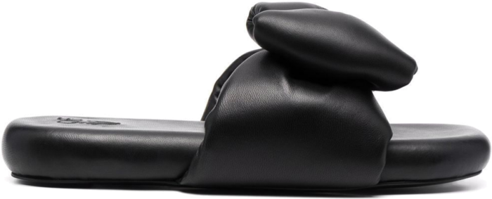 OFF-WHITE Extra Padded Bow Slide Black Black (W) OWIC005S22LEA0011000