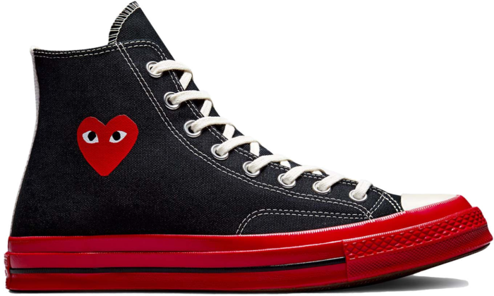 Converse Chuck Taylor All Star 70 Hi Comme des Garcons PLAY Black Red Midsole A01793C