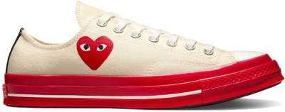 Converse Chuck Taylor All-Star 70 Ox Comme des Garcons PLAY Egret Red Midsole A01796C