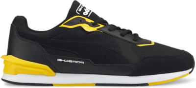 Men’s PUMA Porsche Legacy Low Racer Motorsport Shoe Sneakers, Black/Lemon Chrome/White 307021_01