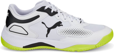 Men’s PUMA Solarcourt RCT Padel Shoe Sneakers, White/Black/Yellow Alert White,Black,Yellow Alert 106948_02