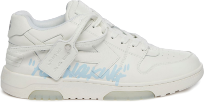 OFF-WHITE Out Of Office ‘OOO’ Low Tops For Walking White Light Blue 2021 OMIA189F21LEA0030140