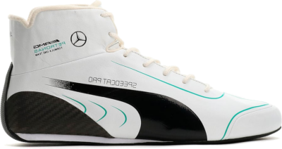 PUMA Mercedes F1 SpeedCat Pro Replica Men’s Driving Shoe Sneakers, White/Black/Spectra Green 307152_01