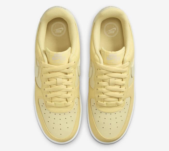 above view nike air force 1 yellow
