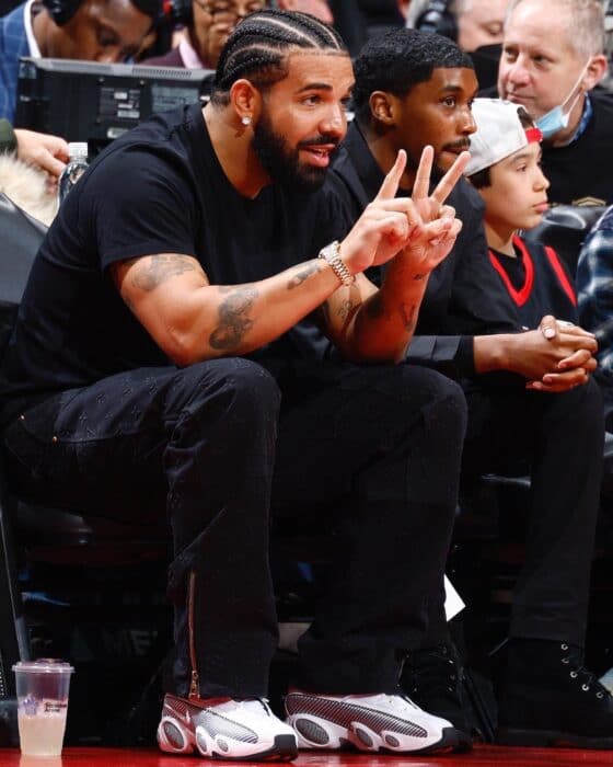 drake in the new nocta zoom flight 95 nike colorway