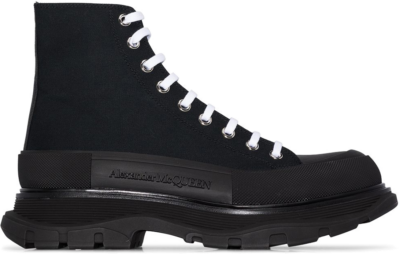 Alexander McQueen Tread Slick Boot Black Black White 604254W4L32