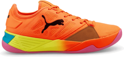 Women’s PUMA Accelerate Turbo Nitro Handball Shoe Sneakers, Neon Citrus/Black/Ocean Dive 106459_04
