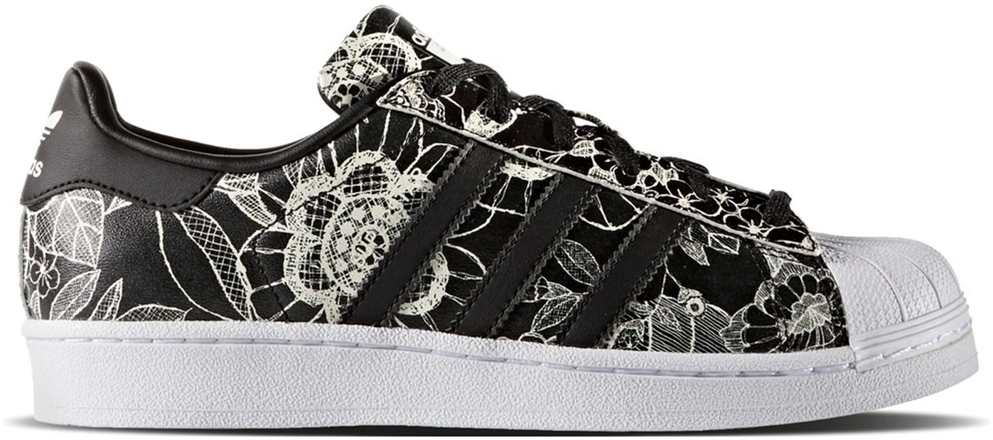 adidas Superstar Black Flower Print (W) BA7584