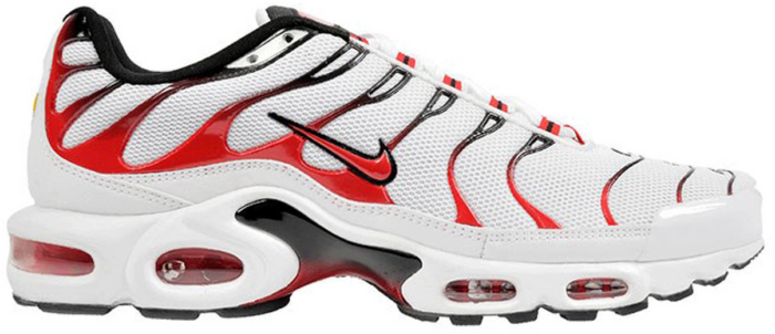 red and white nike air max plus