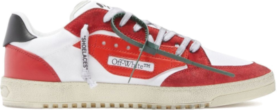 OFF-WHITE Vulcanized 5.0 Low Top Distressed White Red Black OMIA227S22FAB0020125