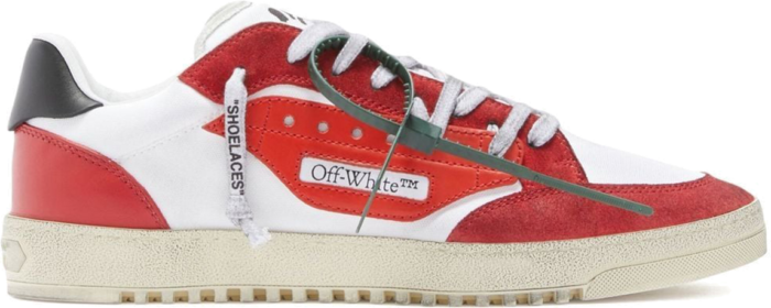 OFF-WHITE Vulcanized 5.0 Low Top Distressed White Red Black OMIA227S22FAB0020125