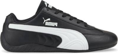 Men’s PUMA SpeedCat Shield Lth Driving Shoe Sneakers, Black/White Black,Black,White 387054_02