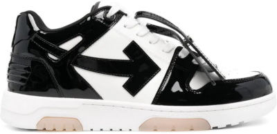 OFF-WHITE Out Of Office OOO Low Tops Patent Black White OMIA189S22LEA0020110